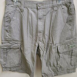 Wrangler tan brown Cargo Utility Shorts Men's 32Wx9L, outdoors hiking!